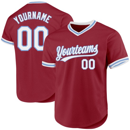 White-Light Baseball Custom Kastanienbraun Blau Jersey Throwback Authentic White-Light Baseball Custom Kastanienbraun Blau Jersey Throwback Authentic