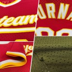 Olivgrünes authentisches bis benutzerdefiniertes orange-weißes Service Throwback Salute Jersey Baseball