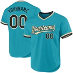 Throwback Authentic Baseball Trikot Custom Schwarz-Creme Blaugrün