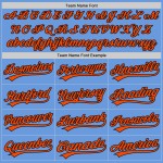Benutzerdefinierte Orange-Schwarz Throwback Jersey Blau Authentic Baseball Light Benutzerdefinierte Orange-Schwarz Throwback Jersey Blau Authentic Baseball Light