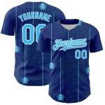 Sky Royal Spider Design Baseball Custom Authentic 3D Muster Jersey Blau-Weiß Web Sky Royal Spider Design Baseball Custom Authentic 3D Muster Jersey Blau-Weiß Web