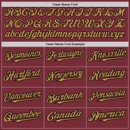 3 Farben Gold-Schwarz Formen Baseball Authentic Burgundy Arm Custom Old Jersey