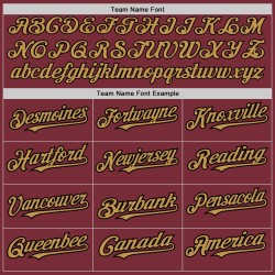 3 Farben Gold-Schwarz Formen Baseball Authentic Burgundy Arm Custom Old Jersey 3 Farben Gold-Schwarz Formen Baseball Authentic Burgundy Arm Custom Old Jersey