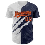 Baseball Custom Graffiti Muster Authentic Scratch Orange-Navy 3D Jersey