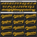 Jersey Baseball Muster Authentische Custom Graffiti Scratch Gold-Schwarz 3D