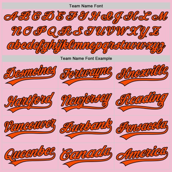 Throwback Custom Authentic Pink Baseball Trikot Hellorange-Schwarz Throwback Custom Authentic Pink Baseball Trikot Hellorange-Schwarz